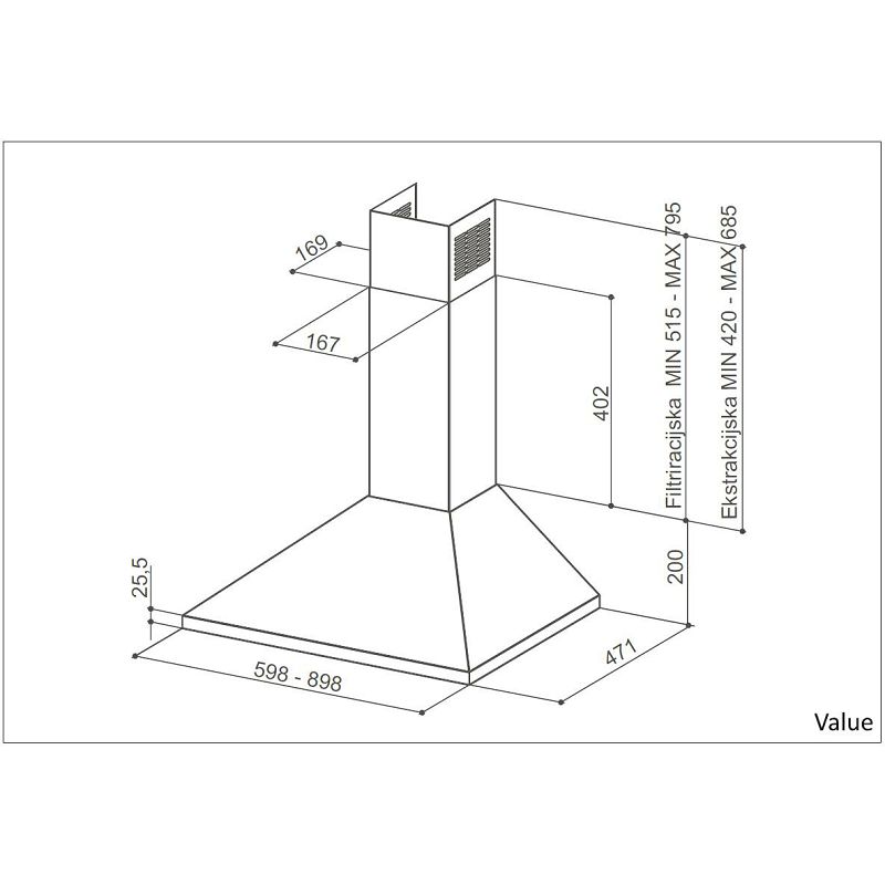 Napa Faber Value SL X A60 (370m3/h)