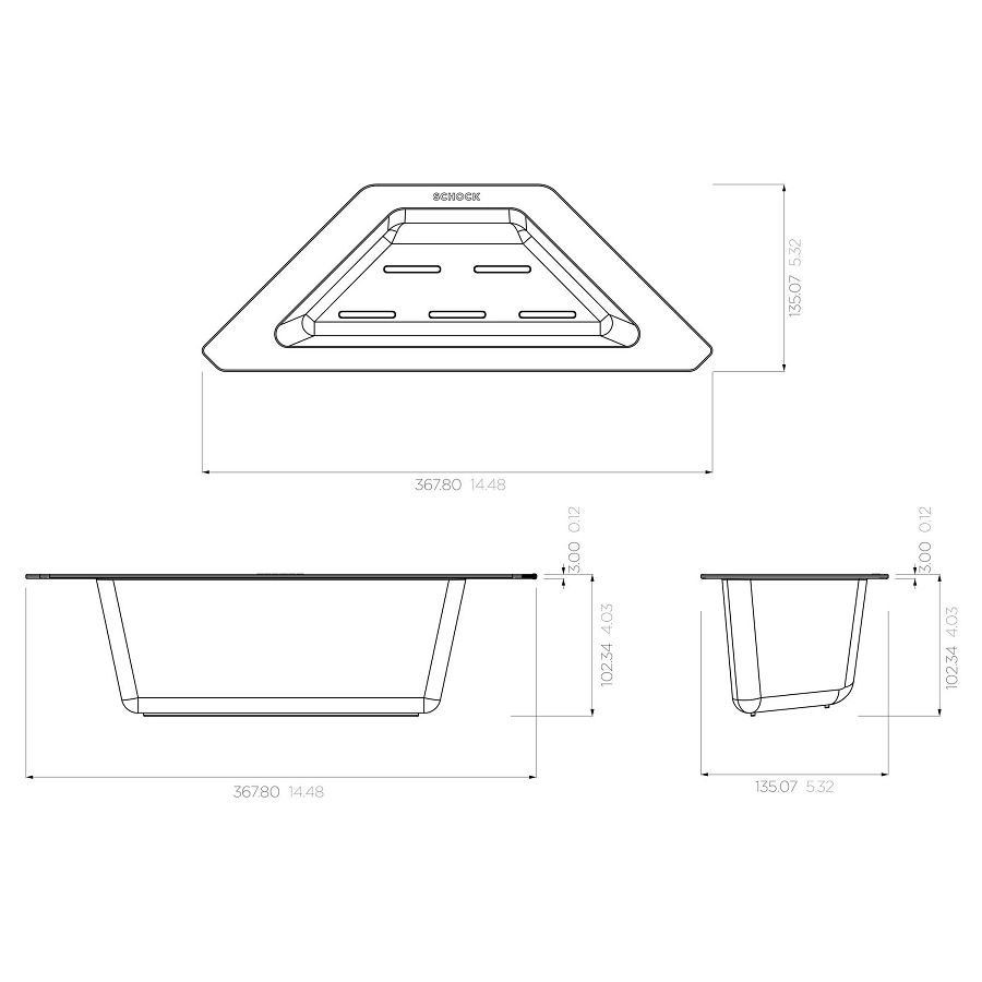 Ocjedna košara Schock 629733 kutna Mono-D