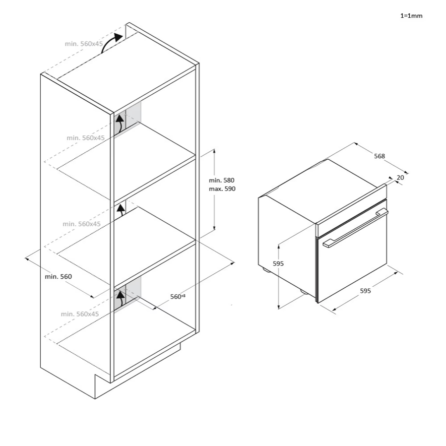 Pećnica Candy CA6NP5B3YTB AirFry WiFi
