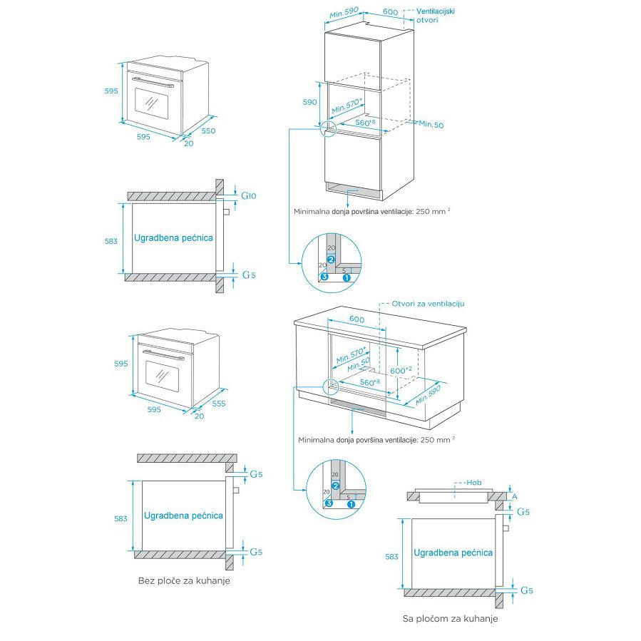 Pećnica Končar UPO658DM