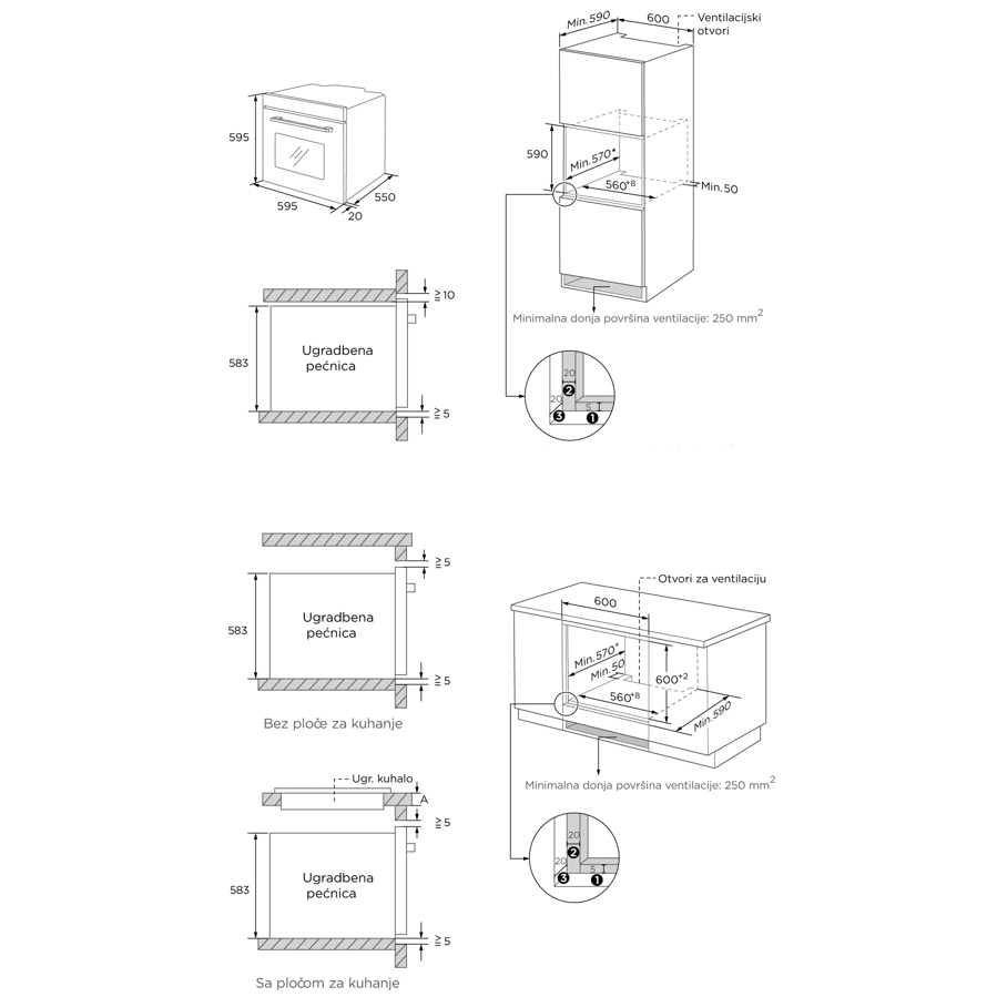 Pećnica Končar UPO659CM