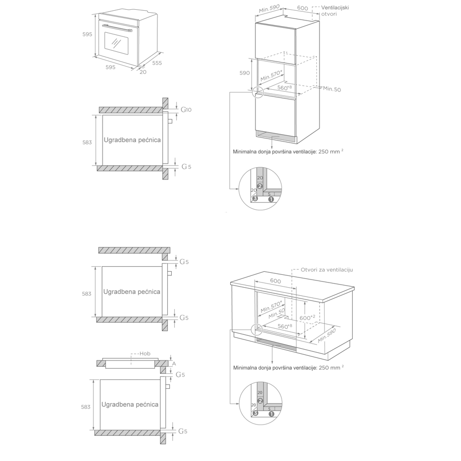 Pećnica Končar UPO709DM