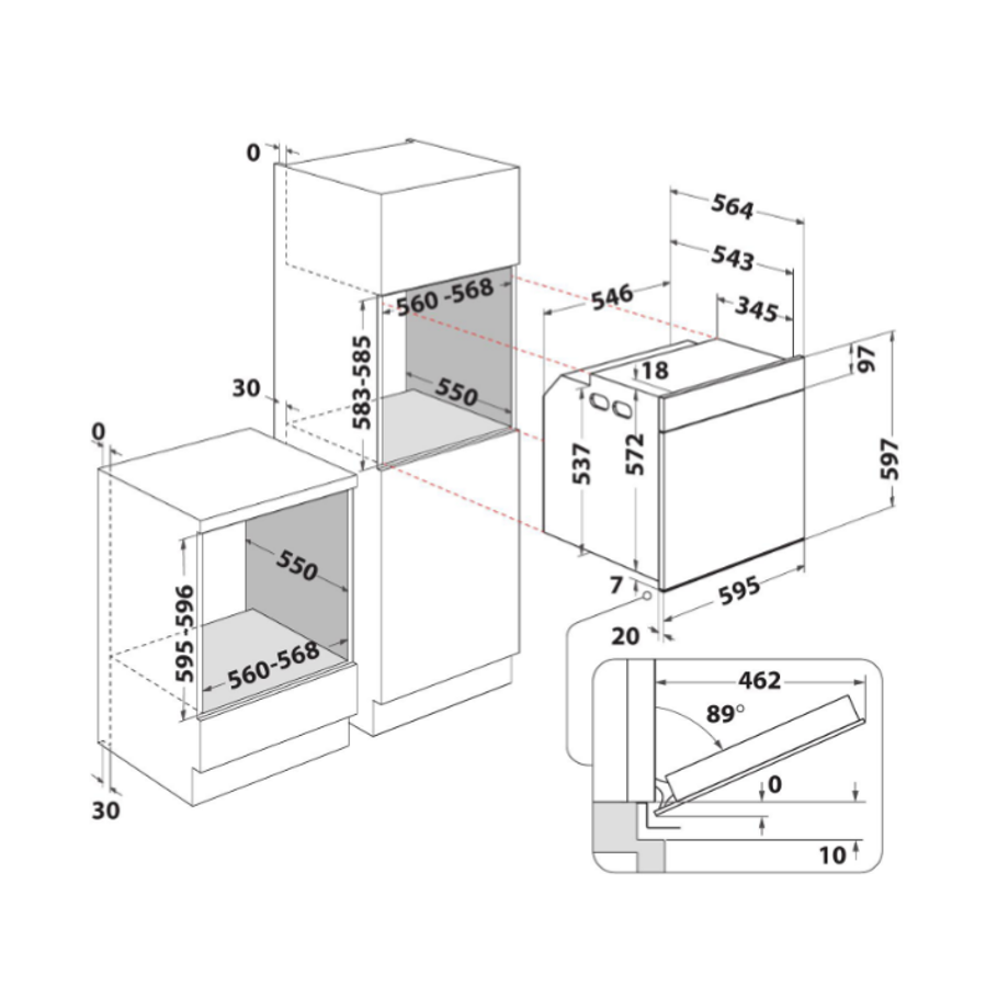 Pećnica s indukcijom Whirlpool WOI5S81HM1SXA AirFry
