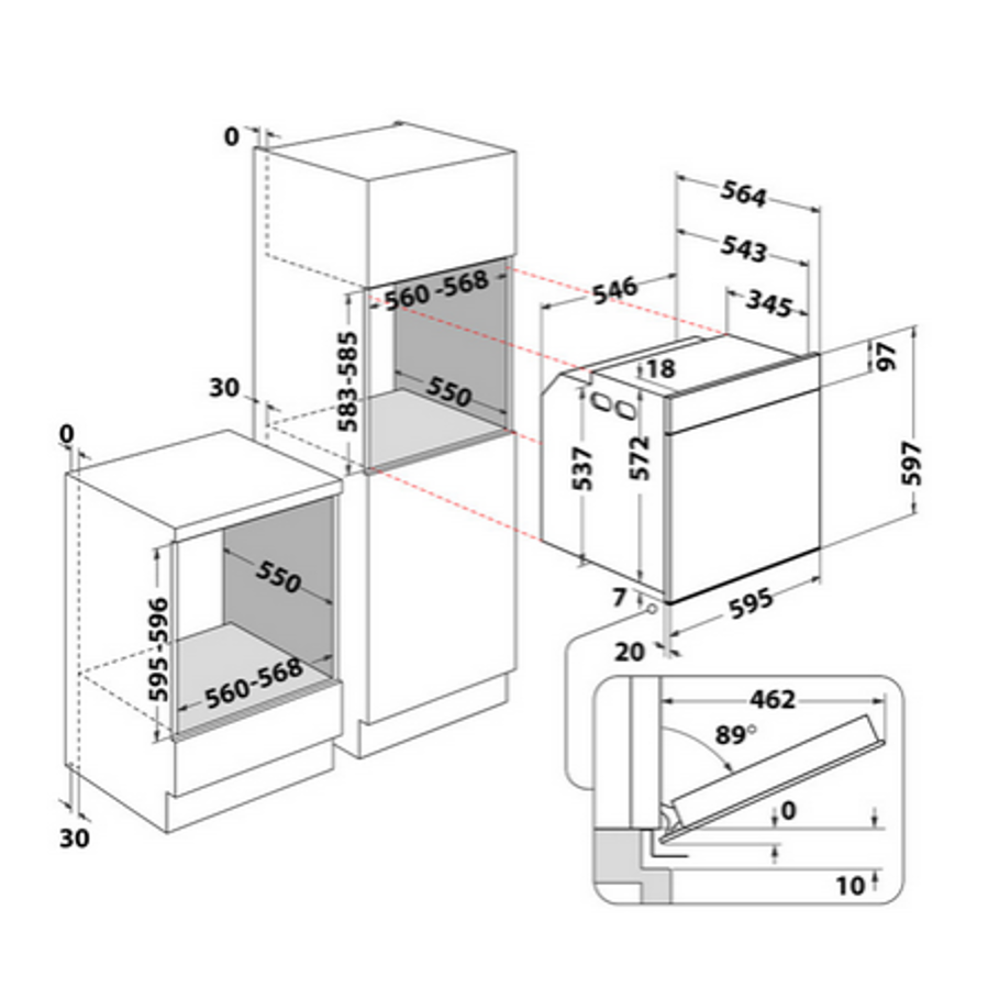 Pećnica s indukcijom Whirlpool WOI7A8PT1SXA AirFry SteamSense
