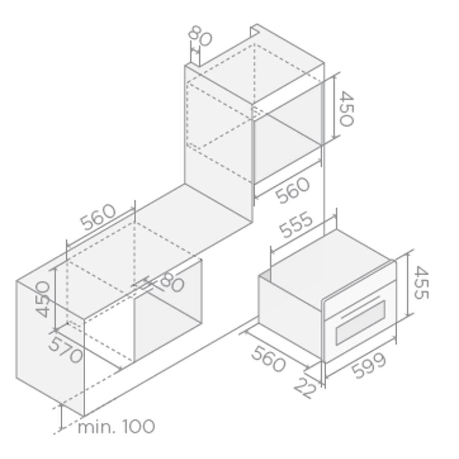 Pećnica s mikrovalnom Elica Virtus Steam MW645TFT BL PRF0191769A