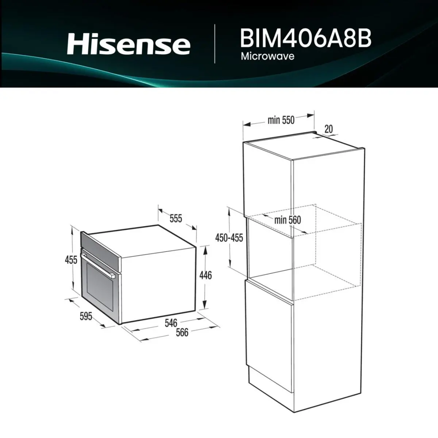 Pećnica s mikrovalnom Hisense BIM406A8B WiFi AirFry