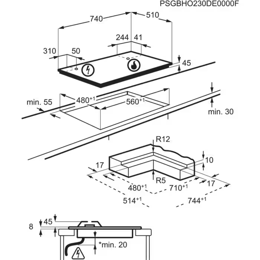 Ploča AEG HKB75423NL MattBlack