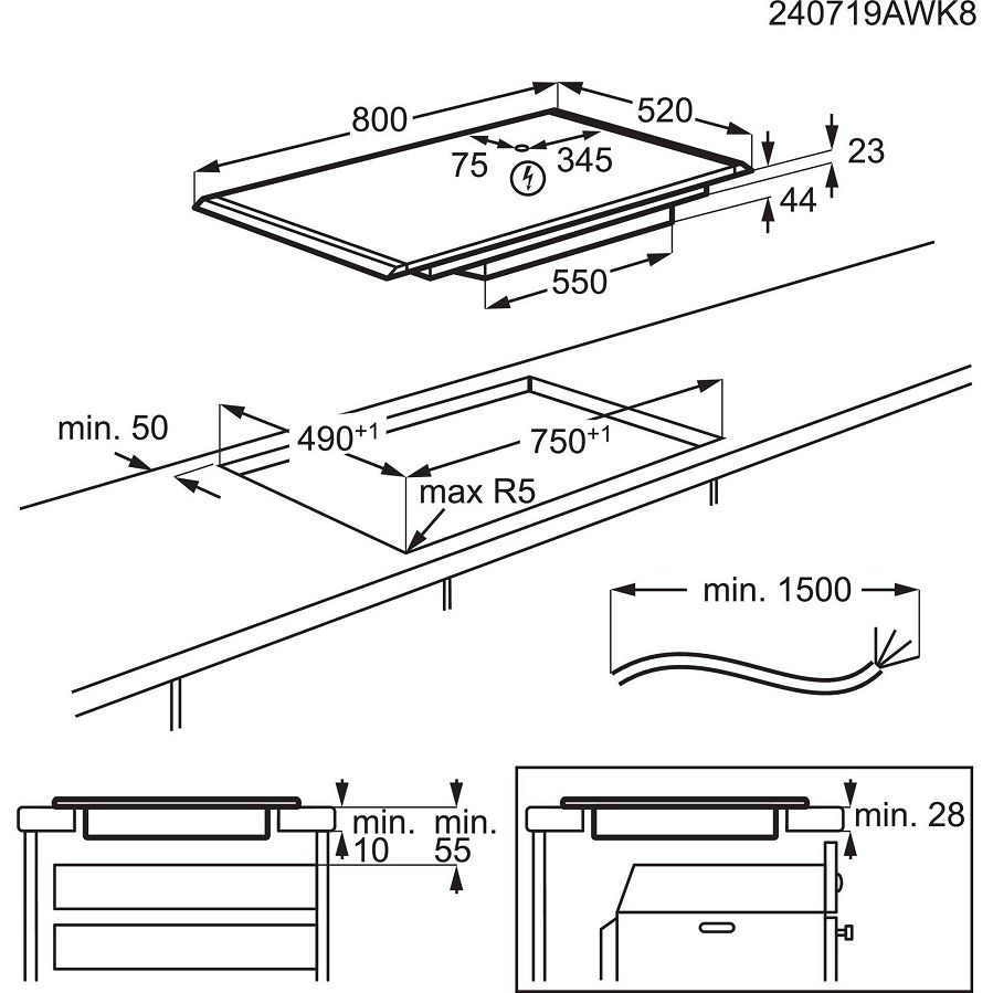Ploča AEG NIK85M00AZ H2H SaphirMatt