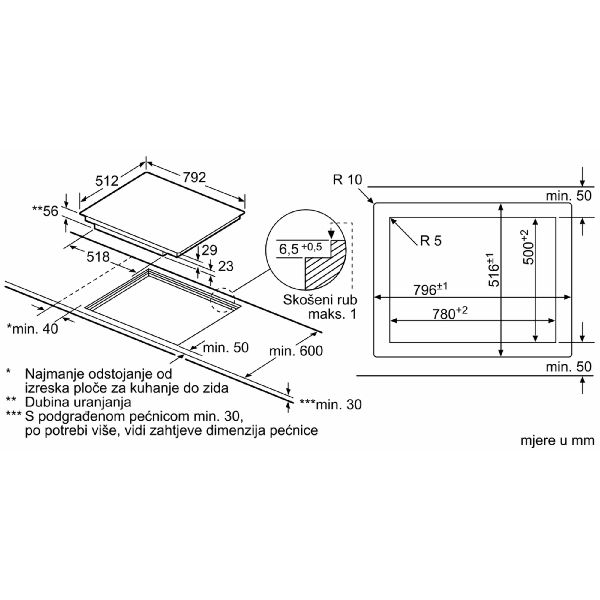 Ploča Bosch PXE801DC1E - 80 cm