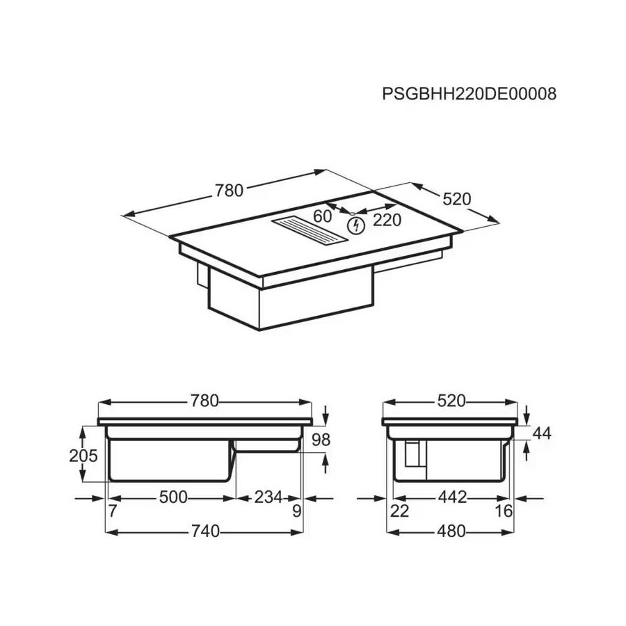 Ploča s napom Electrolux KCC83443 (630m3h)