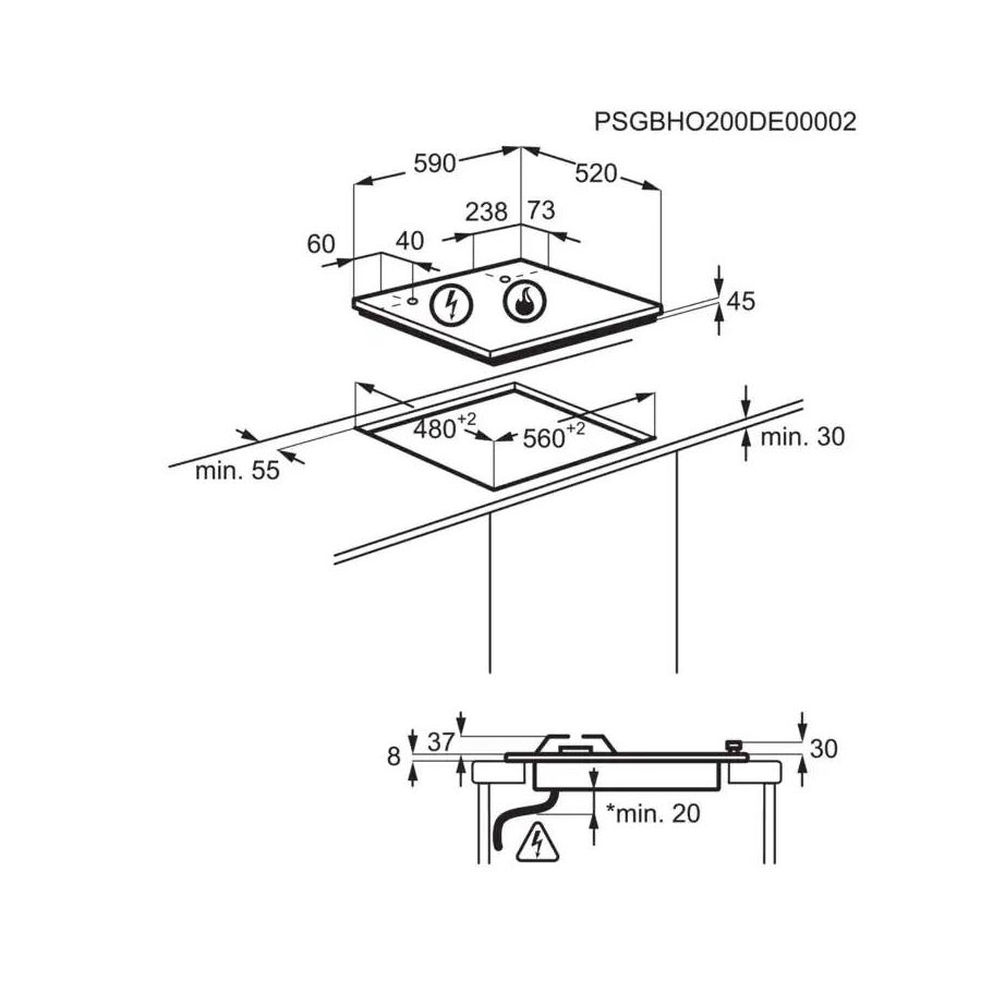 Ploča Electrolux KGG64362W