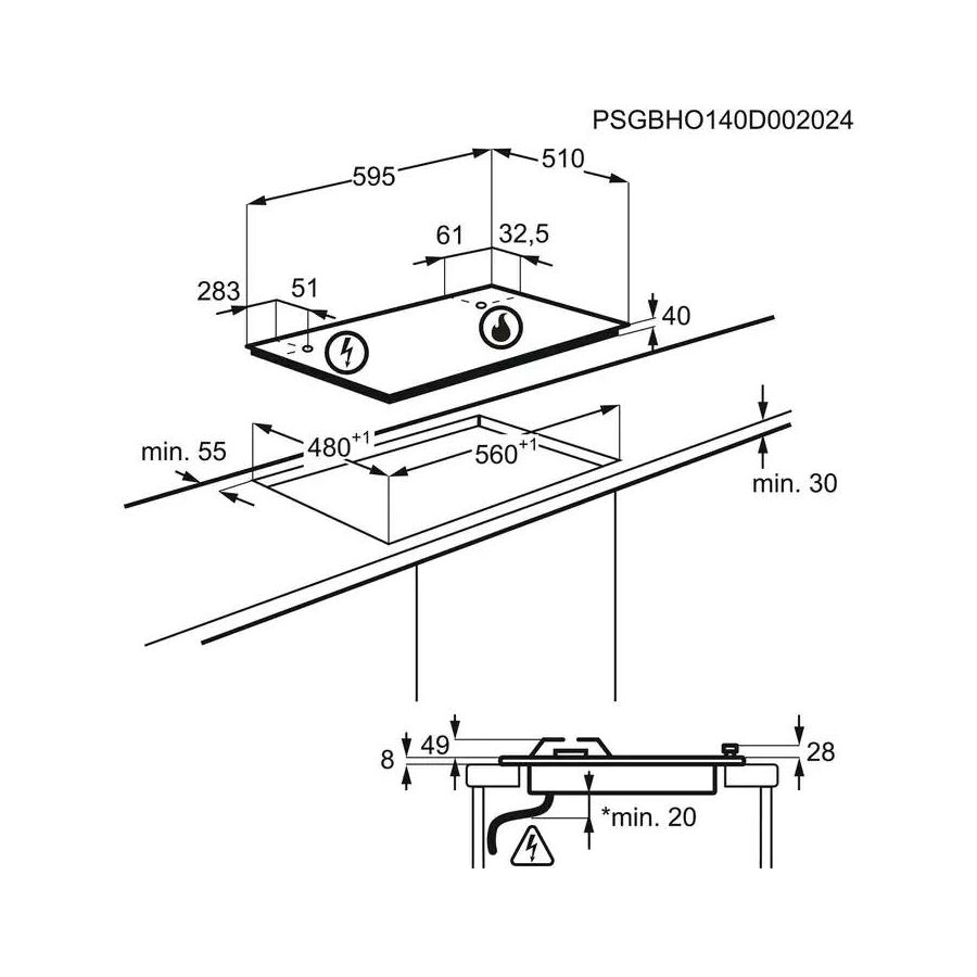 Ploča Electrolux KGS64562SX