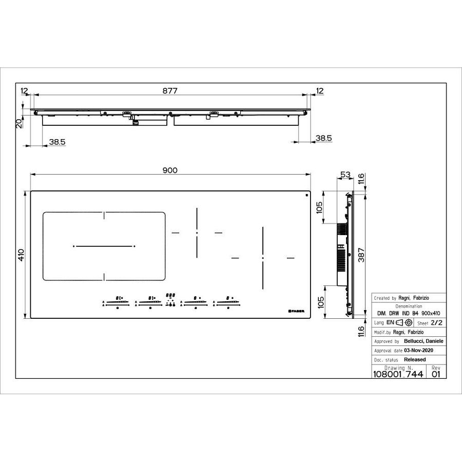 Ploča Faber FCH Slim 94BK KL 108.0604.942