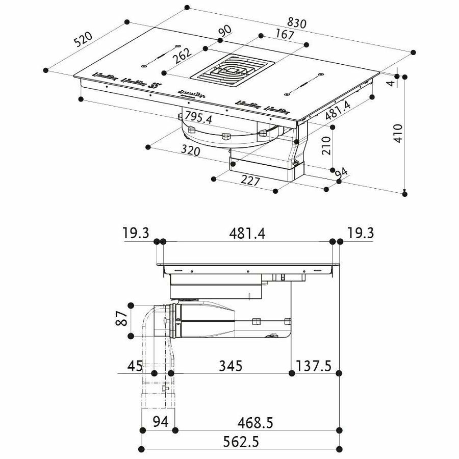 Ploča s napom Faber Galileo BK Glass NG A830 (700m3/h) 340.0594.624