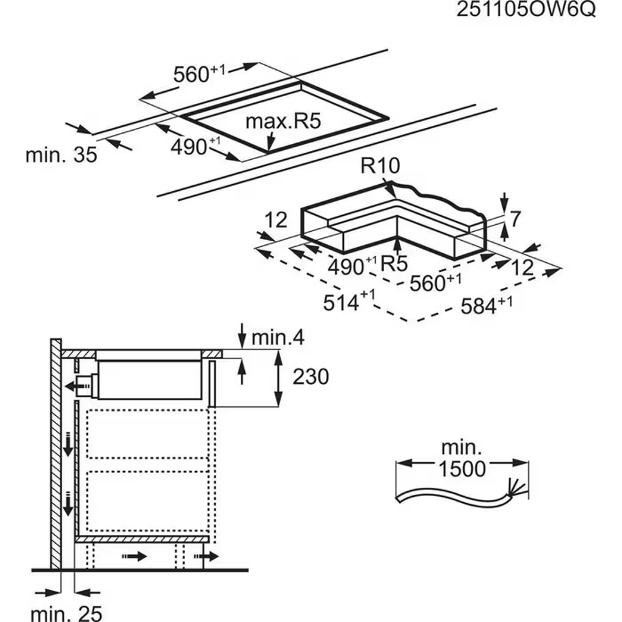 Ploča s napom AEG TT64CB00CB (630m3/h)