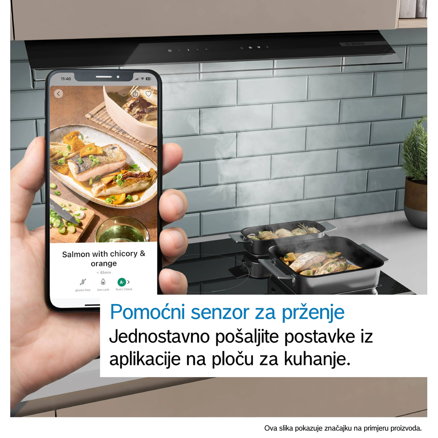 Ploča s napom Bosch PVS61AB16E MattBlack PerfectFry WiFi (595m3/h)