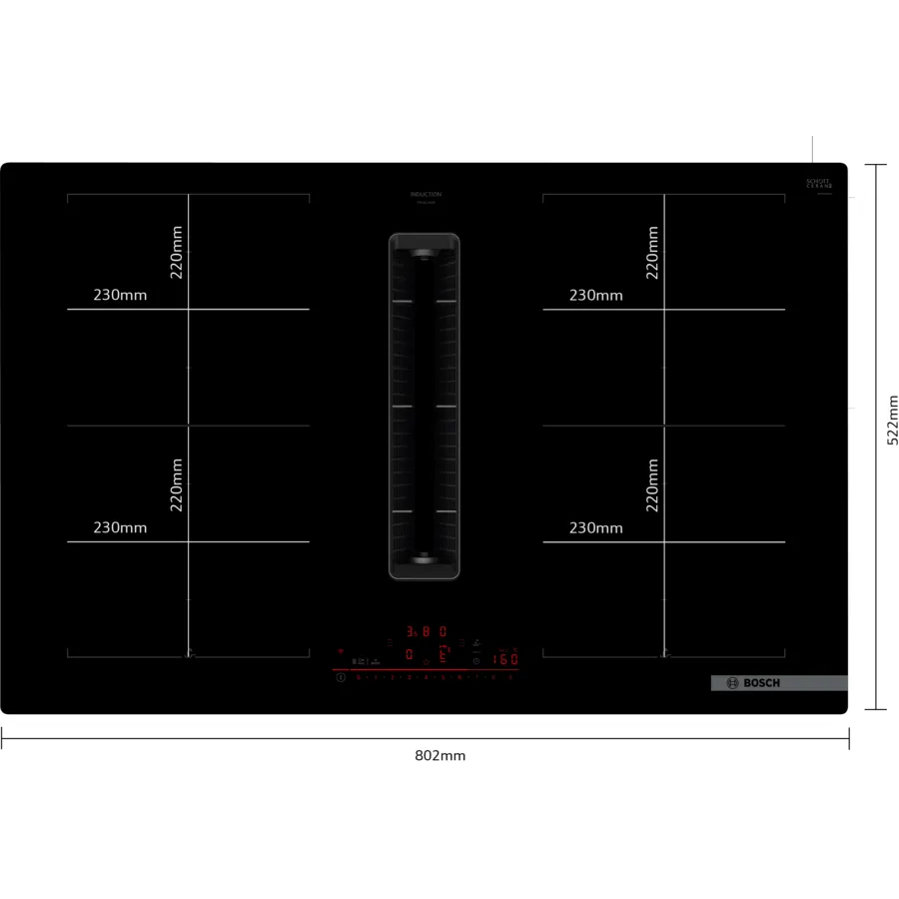 Ploča s napom Bosch PXL811H26E WiFi (622m3/h)