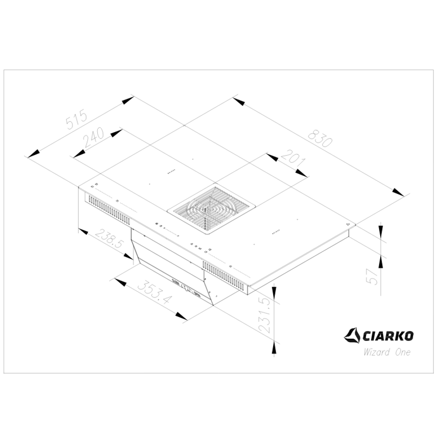 Ploča s napom Ciarko Design WIZARD 2.0 CDB8001CC (730m3/h)