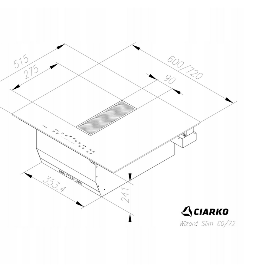 Ploča s napom Ciarko Design WIZARD SLIM CDB7201C (730m3/h)