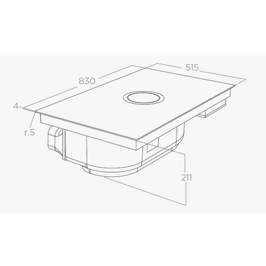 Ploča s napom Elica NikolaTesla One HP RAW BR/A/83 MatBlack PRF0200577