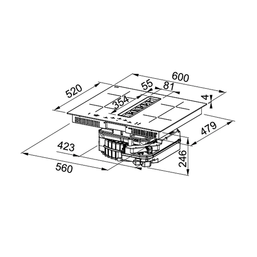 Ploča s napom Faber Galileo Slim Ring F600 (680m3/h) 340.0731.891