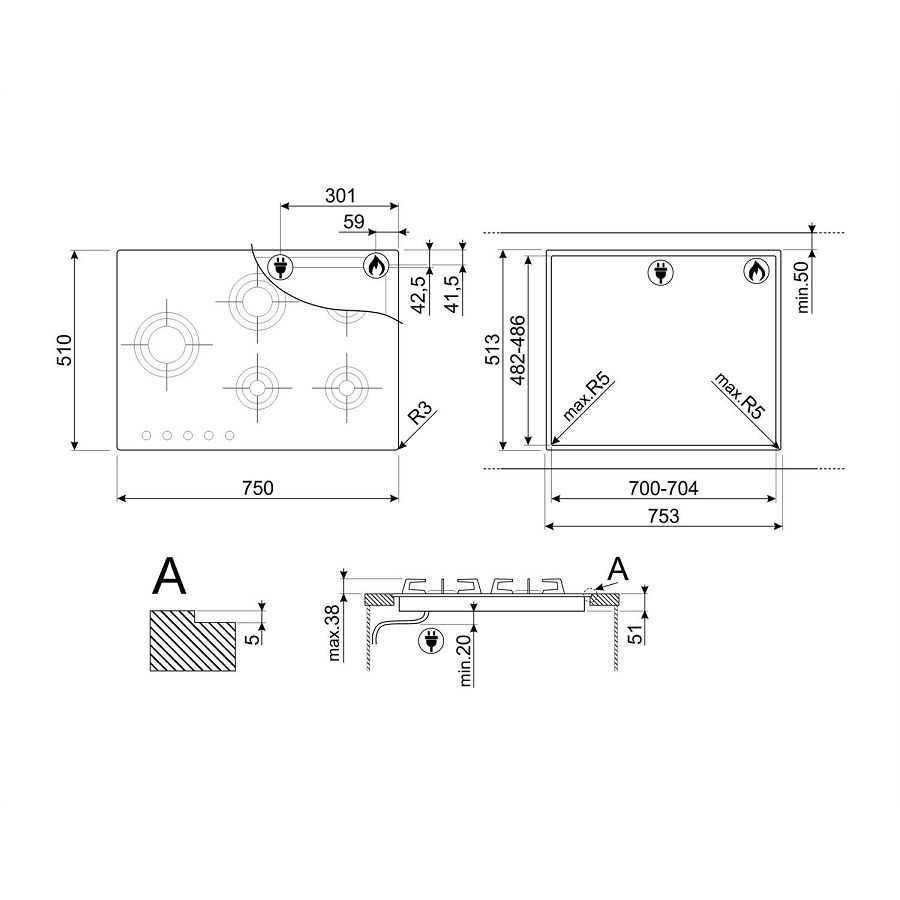 Ploča Smeg PVL675LCN