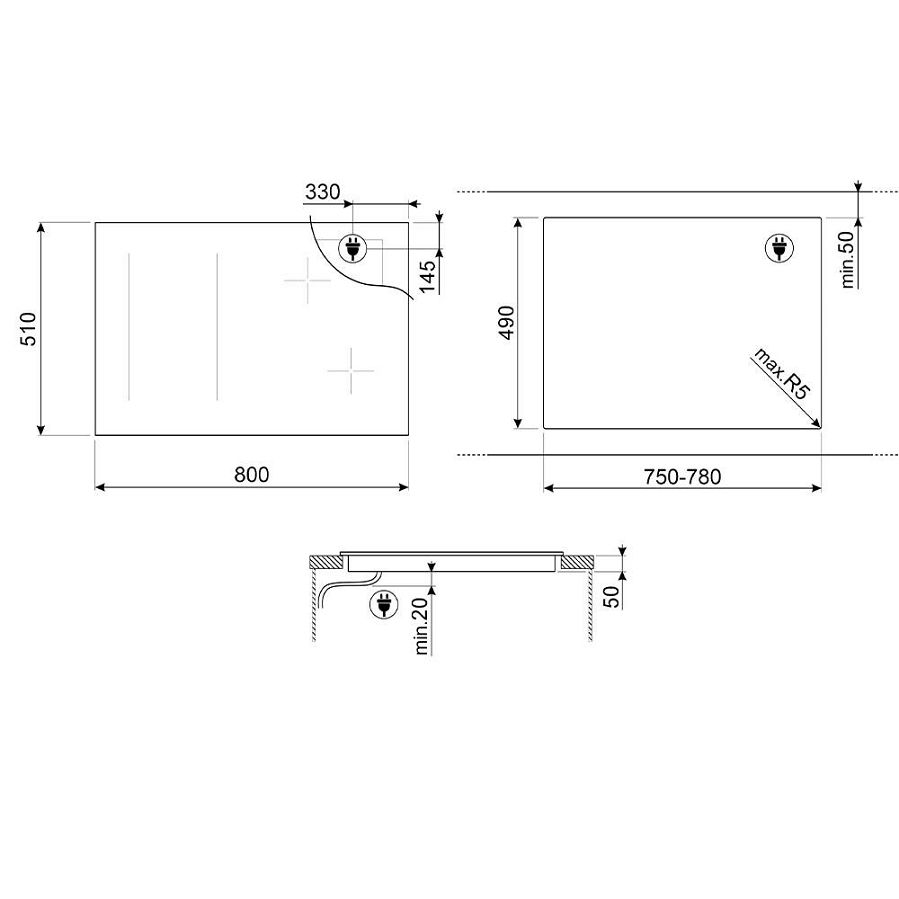 Ploča Smeg SIM6864R