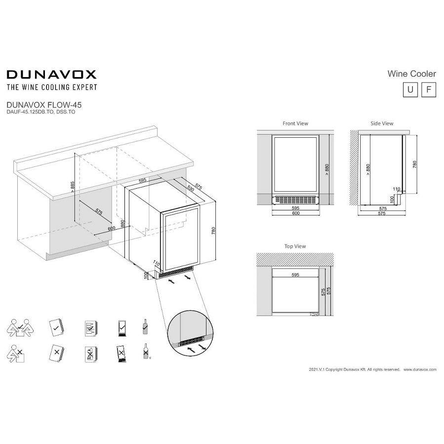 Podpultni hladnjak Dunavox DAUF-45.125DOP.TO