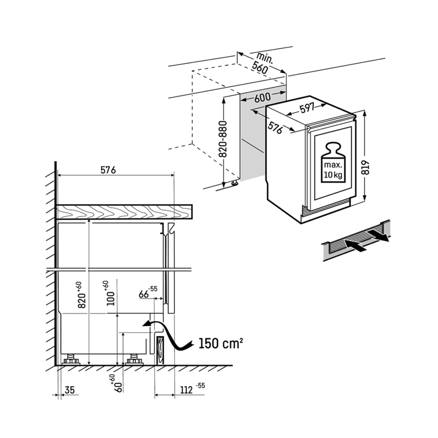 Podpultni hladnjak za vino Liebherr UWgb3632 Vinidor - 82-87cm