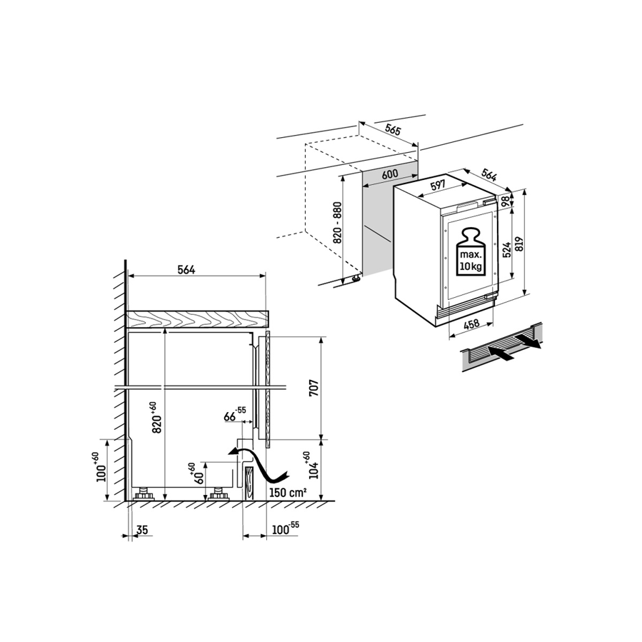 Podpultni hladnjak za vino Liebherr UWpri3661 Vinidor Selection WiFi 82-88cm