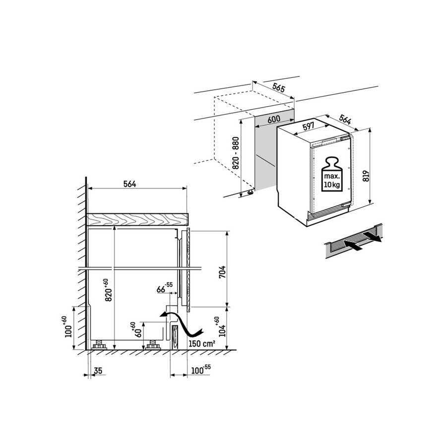 Podpultni hladnjak za vino Liebherr UWpri3672 Vinidor TipOpen WiFi 82-88cm