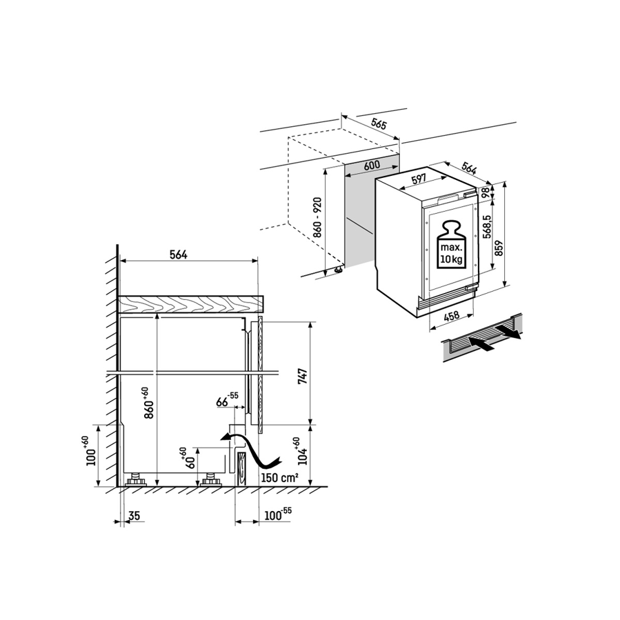 Podpultni hladnjak za vino Liebherr UWpri3761 Vinidor Selection WiFi 86-92cm