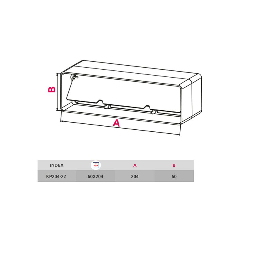 Povezna spojnica Awenta s klapnom KP204-22 60x204mm