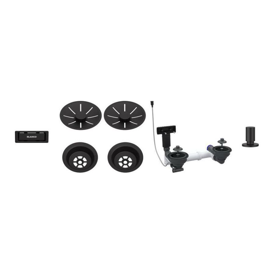 Pribor Blanco InFino mat crni set za dva korita s dalj. 207442