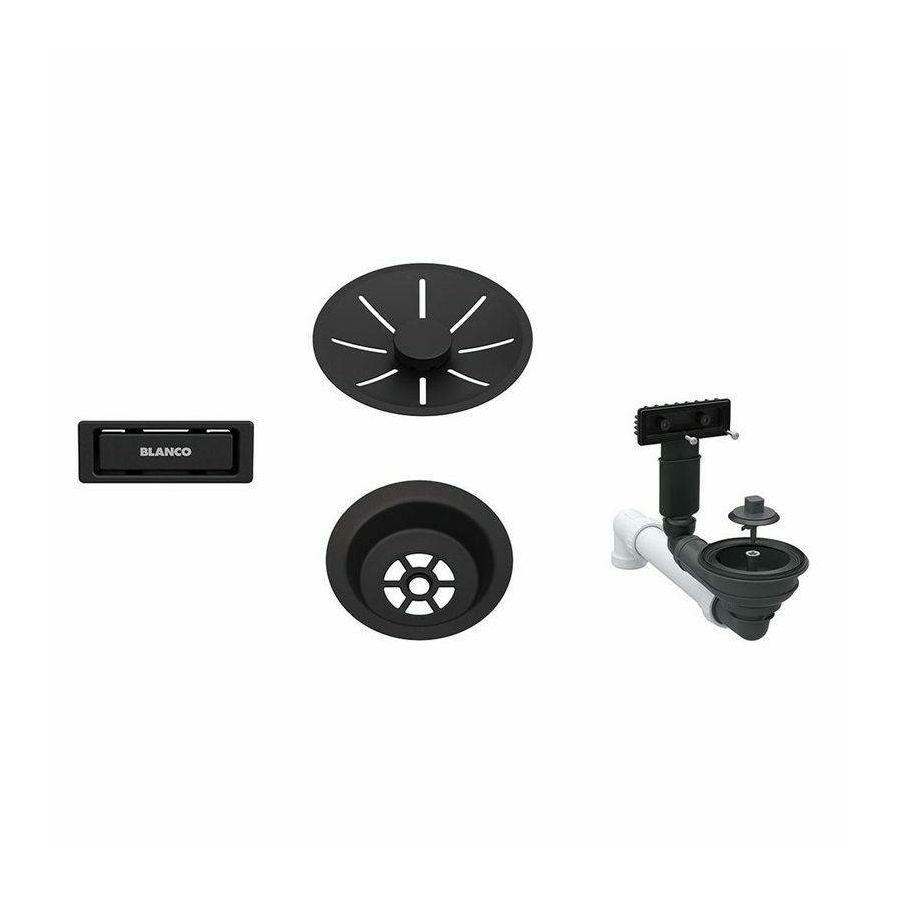 Pribor Blanco InFino mat crni set za jedno korito bez dalj. 207422