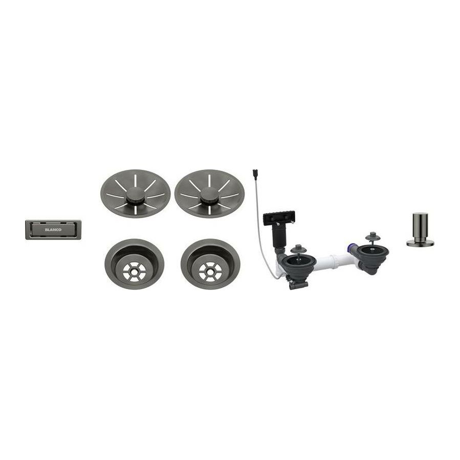 Pribor Blanco InFino satin dark steel set za dva korita s dalj. 207444