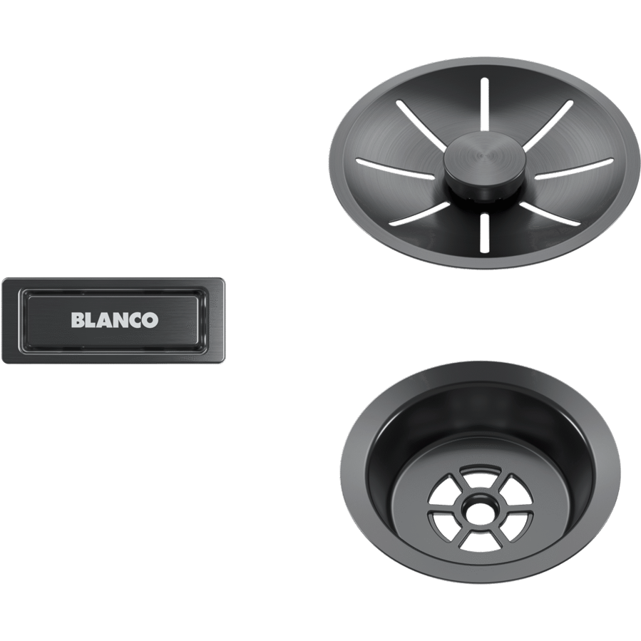 Pribor Blanco InFino satin dark steel set za jedno korito bez dalj. 206900