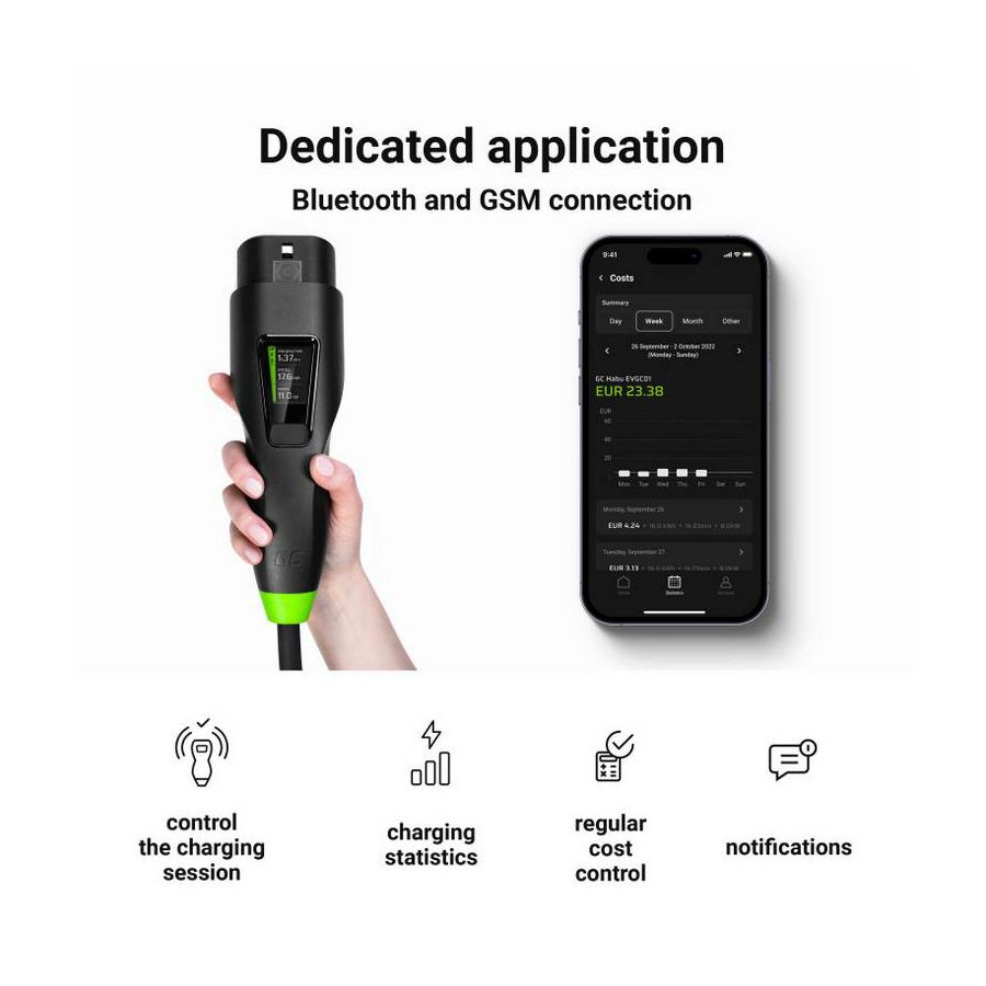 Punjač za EV Green Cell EVGC01 11kW, 16A Tip2 7m