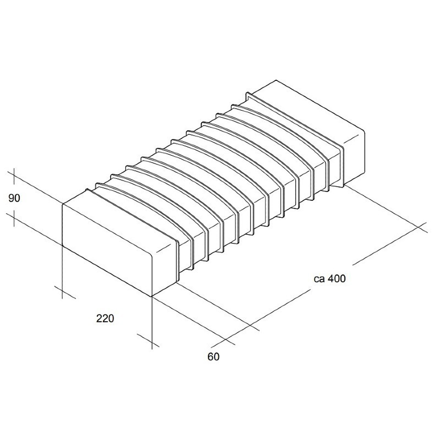 Ravni kanal Siccabo 220x90mm 40cm flex