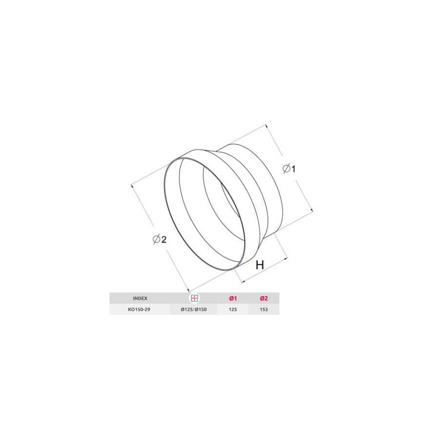 Redukcija cijevi nape Awenta KO150-29 150/125mm
