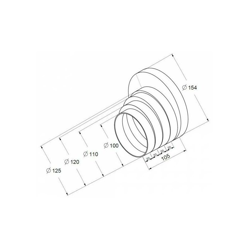 Redukcija cijevi nape Awenta 150/125/120/110/100mm