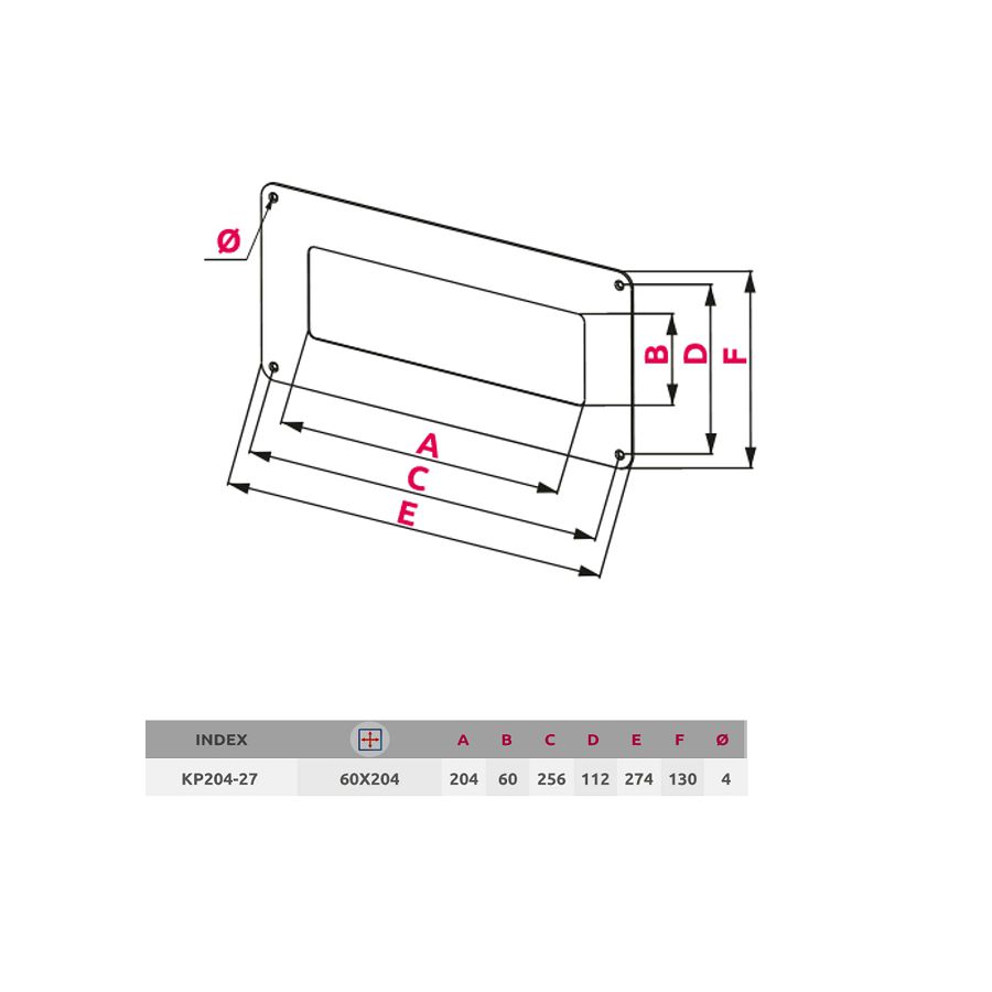 Rozeta Awenta KP204-27 60x204mm