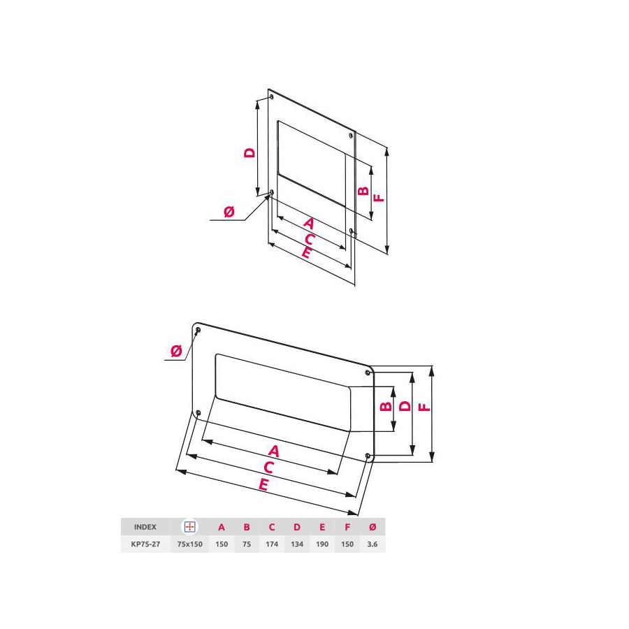 Rozeta Awenta KP75-27 75x150mm