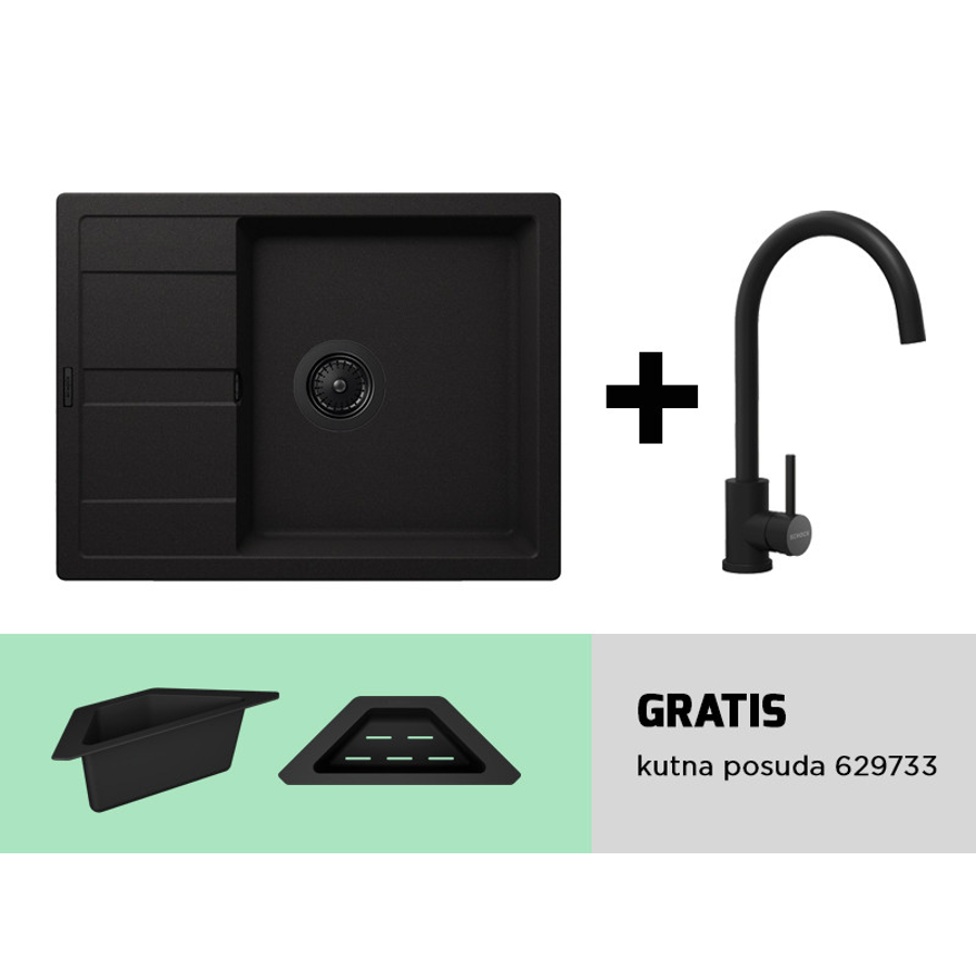 Set Schock Manhattan D-100 nero + slavina Prima crna + gratis posuda i crni pri.