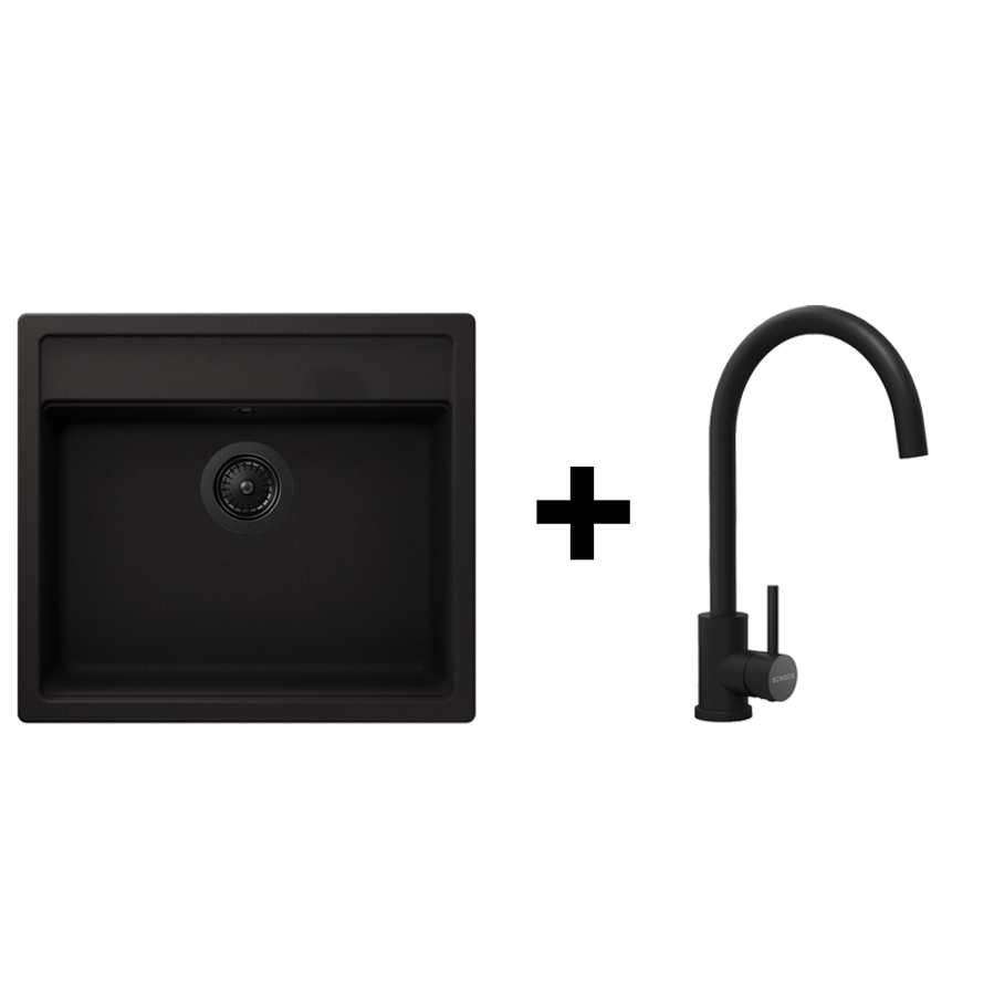 Set Schock Nemo N-100 nero + slavina Prima crna + gratis posuda i crni pribor