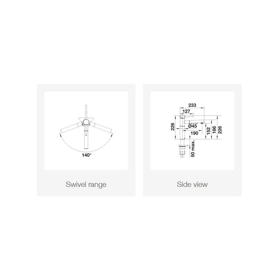 Slavina Blanco Alta-S-F II VT krom 527557 prozorska