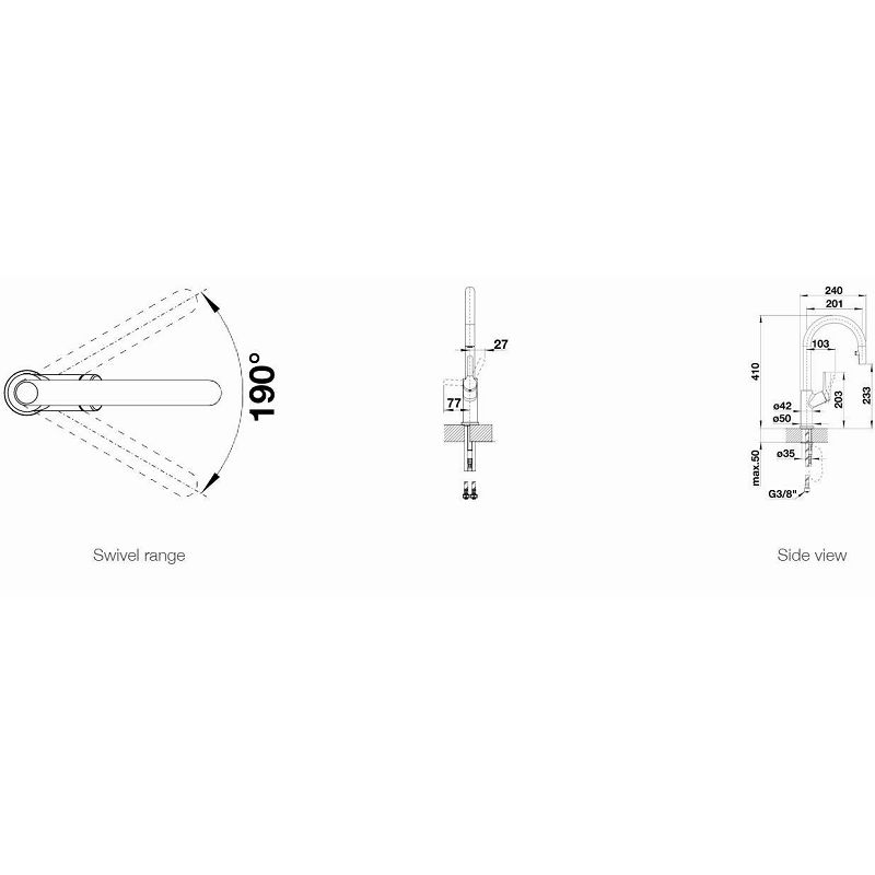 Slavina Blanco Carena-S Vario VT Silgranit/krom