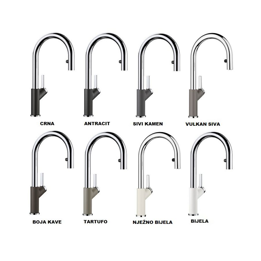 Slavina Blanco Carena-S Vario VT Silgranit/krom