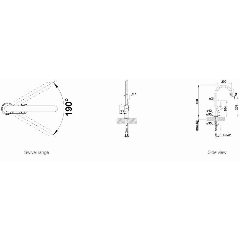 Slavina Blanco Carena-S VT krom 520767