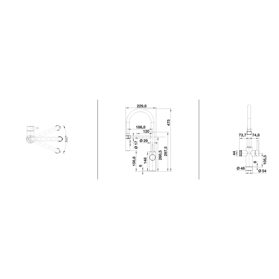 Slavina Blanco Catris-S Flexo filter PVD steel VT -za običnu i filtriranu vodu